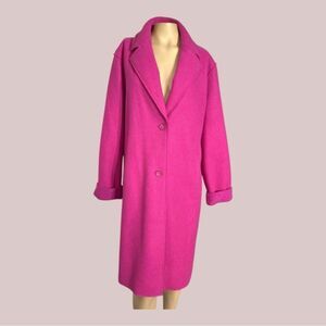 Kenneth Cole New York Fuchsia Pink Longline Coat – Size XL